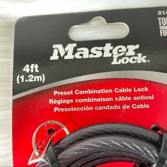 Master Lock 8143D Combination Lock for Bike in Black 4 ft long - Picture 4 of 7